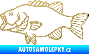 Samolepka Ryba 015 levá 3D karbon zlatý
