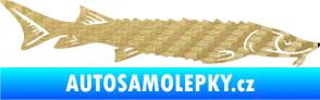 Samolepka Ryba 020 pravá jeseter 3D karbon zlatý