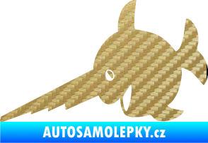 Samolepka Ryba 023 piloun levá 3D karbon zlatý