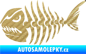 Samolepka Ryba kostra 004 levá 3D karbon zlatý