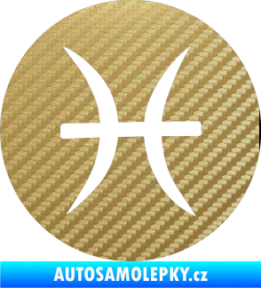 Samolepka Ryby 001 - horoskop 3D karbon zlatý