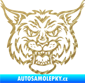 Samolepka Rys 001 3D karbon zlatý