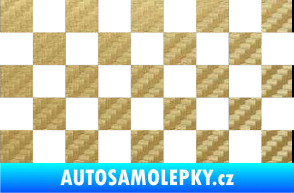 Samolepka Šachovnice 001 3D karbon zlatý