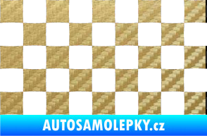 Samolepka Šachovnice 002 3D karbon zlatý