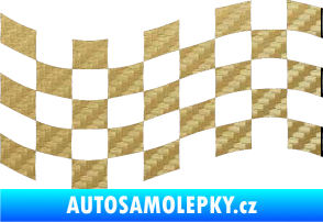 Samolepka Šachovnice 006 3D karbon zlatý