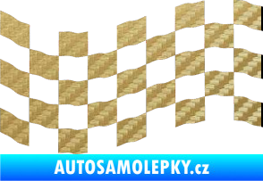Samolepka Šachovnice 007 3D karbon zlatý