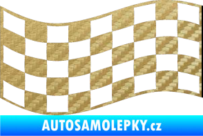 Samolepka Šachovnice 010 3D karbon zlatý