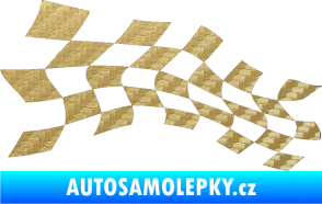 Samolepka Šachovnice 019 3D karbon zlatý