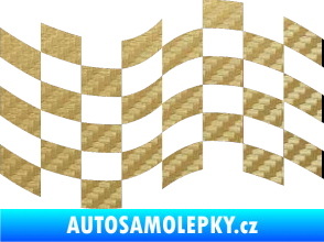 Samolepka Šachovnice 022 3D karbon zlatý