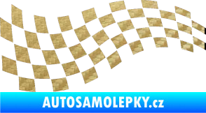 Samolepka Šachovnice 025 3D karbon zlatý