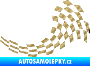 Samolepka Šachovnice 028 3D karbon zlatý