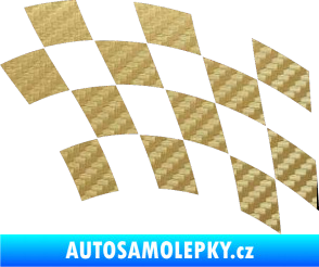 Samolepka Šachovnice 038 3D karbon zlatý
