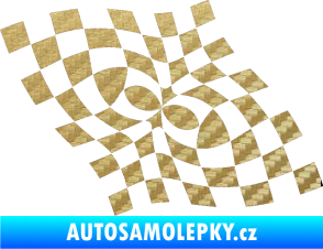 Samolepka Šachovnice 044 3D karbon zlatý