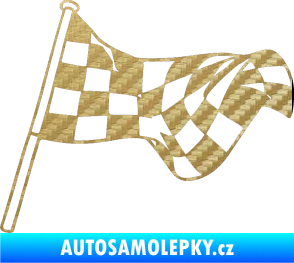 Samolepka Šachovnice 053 3D karbon zlatý