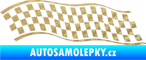 Samolepka Šachovnice 057 3D karbon zlatý