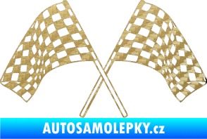 Samolepka Šachovnice 064 3D karbon zlatý