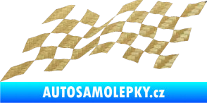 Samolepka Šachovnice 075 3D karbon zlatý