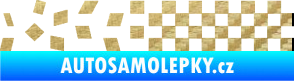 Samolepka Šachovnice 081 3D karbon zlatý