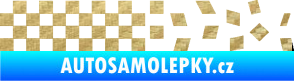 Samolepka Šachovnice 082 3D karbon zlatý