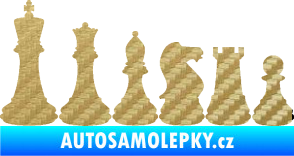 Samolepka Šachy 001 levá 3D karbon zlatý