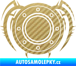 Samolepka Samolepka na víčko od nádrže 001 3D karbon zlatý