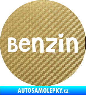 Samolepka Samolepka na víčko od nádrže 008 benzín 3D karbon zlatý
