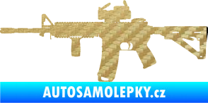 Samolepka Samopal 003 levá 3D karbon zlatý