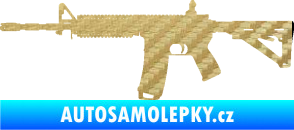 Samolepka Samopal 004 levá 3D karbon zlatý