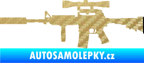 Samolepka Samopal 006 levá 3D karbon zlatý