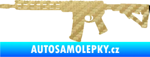 Samolepka Samopal 007 levá 3D karbon zlatý