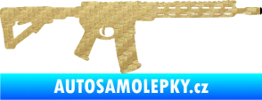 Samolepka Samopal 007 pravá 3D karbon zlatý