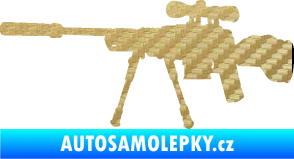 Samolepka Samopal 008 levá 3D karbon zlatý