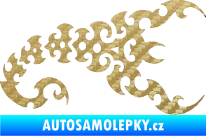 Samolepka Štír 015 pravá 3D karbon zlatý