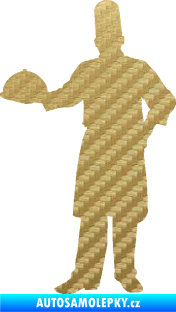 Samolepka Šéfkuchař 001 levá 3D karbon zlatý