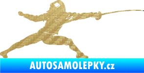 Samolepka Šerm 001 pravá  3D karbon zlatý