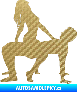 Samolepka Sexy siluety 020 3D karbon zlatý