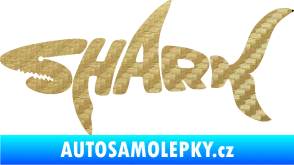 Samolepka Shark 001 3D karbon zlatý