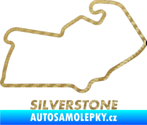 Samolepka Okruh Silverstone 3D karbon zlatý