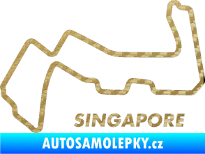 Samolepka Okruh Singapore 3D karbon zlatý