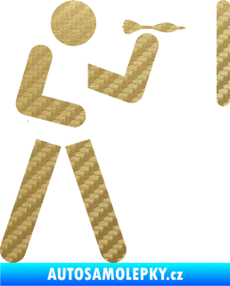 Samolepka Šipky 002 pravá ikona hráče 3D karbon zlatý