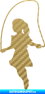 Samolepka Skákání přes švihadlo 003 levá skipping rope 3D karbon zlatý