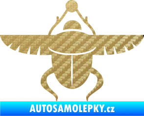 Samolepka Skarab - brouk vruboun 001 egyptský symbol 3D karbon zlatý