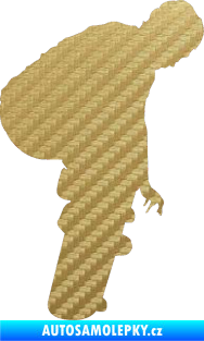 Samolepka Skateboard 003 pravá 3D karbon zlatý