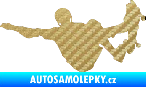 Samolepka Skateboard 007 levá 3D karbon zlatý