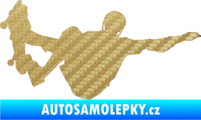 Samolepka Skateboard 007 pravá 3D karbon zlatý
