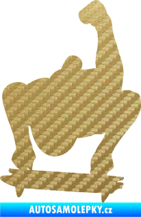Samolepka Skeleton 001 levá 3D karbon zlatý