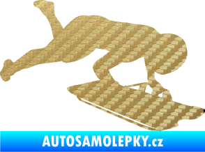 Samolepka Skeleton 002 pravá 3D karbon zlatý