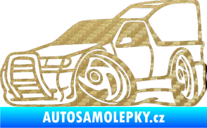 Samolepka Škoda Felicia pickup karikatura levá 3D karbon zlatý