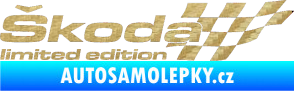 Samolepka Škoda limited edition pravá 3D karbon zlatý