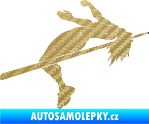 Samolepka Skok do výšky 001 pravá atletika 3D karbon zlatý